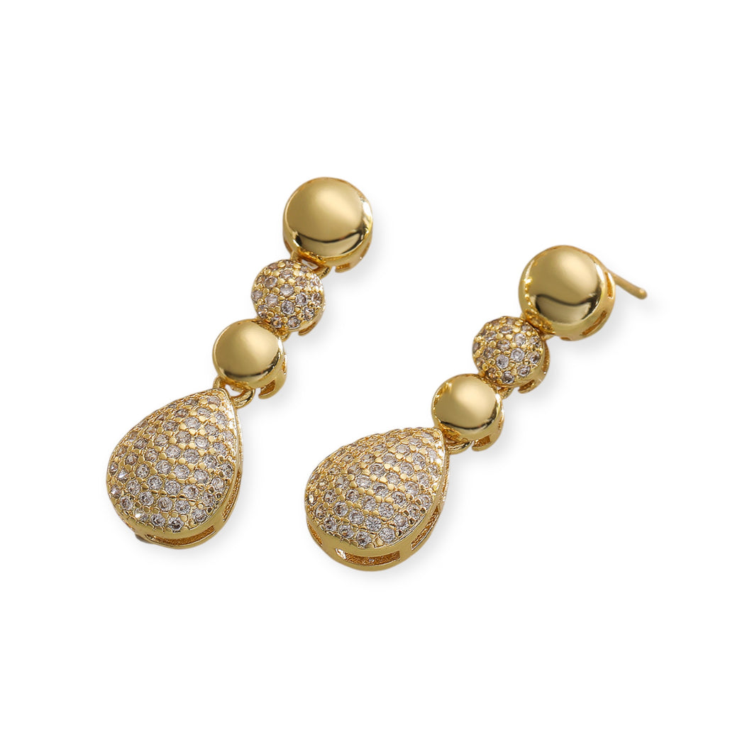 Pave Bubble Drop Earrings