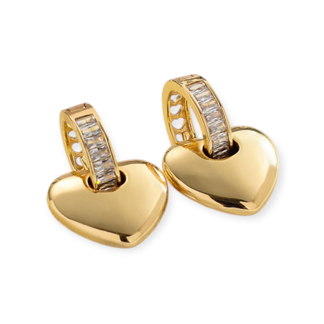 Heart on Huggie Earring