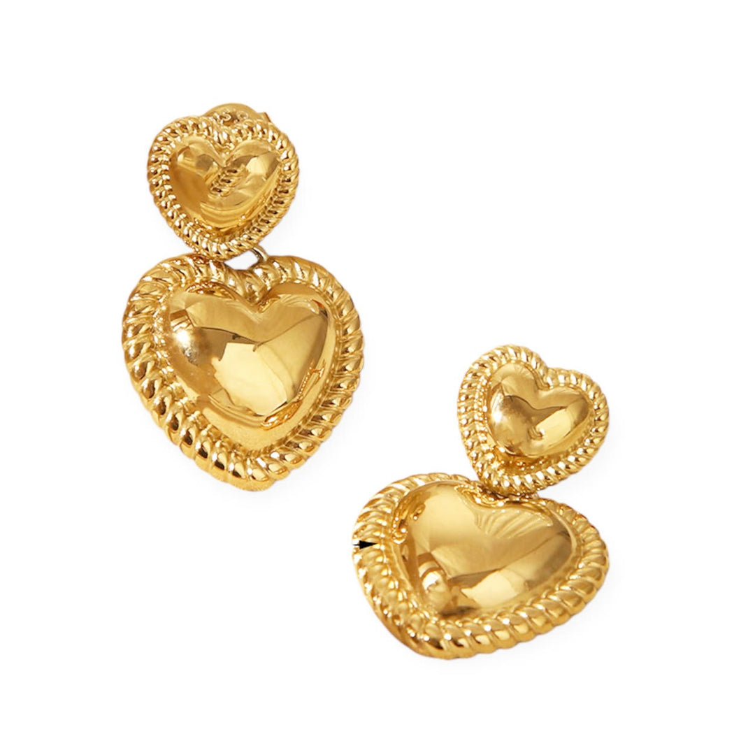 Double Heart Vintage Earrings