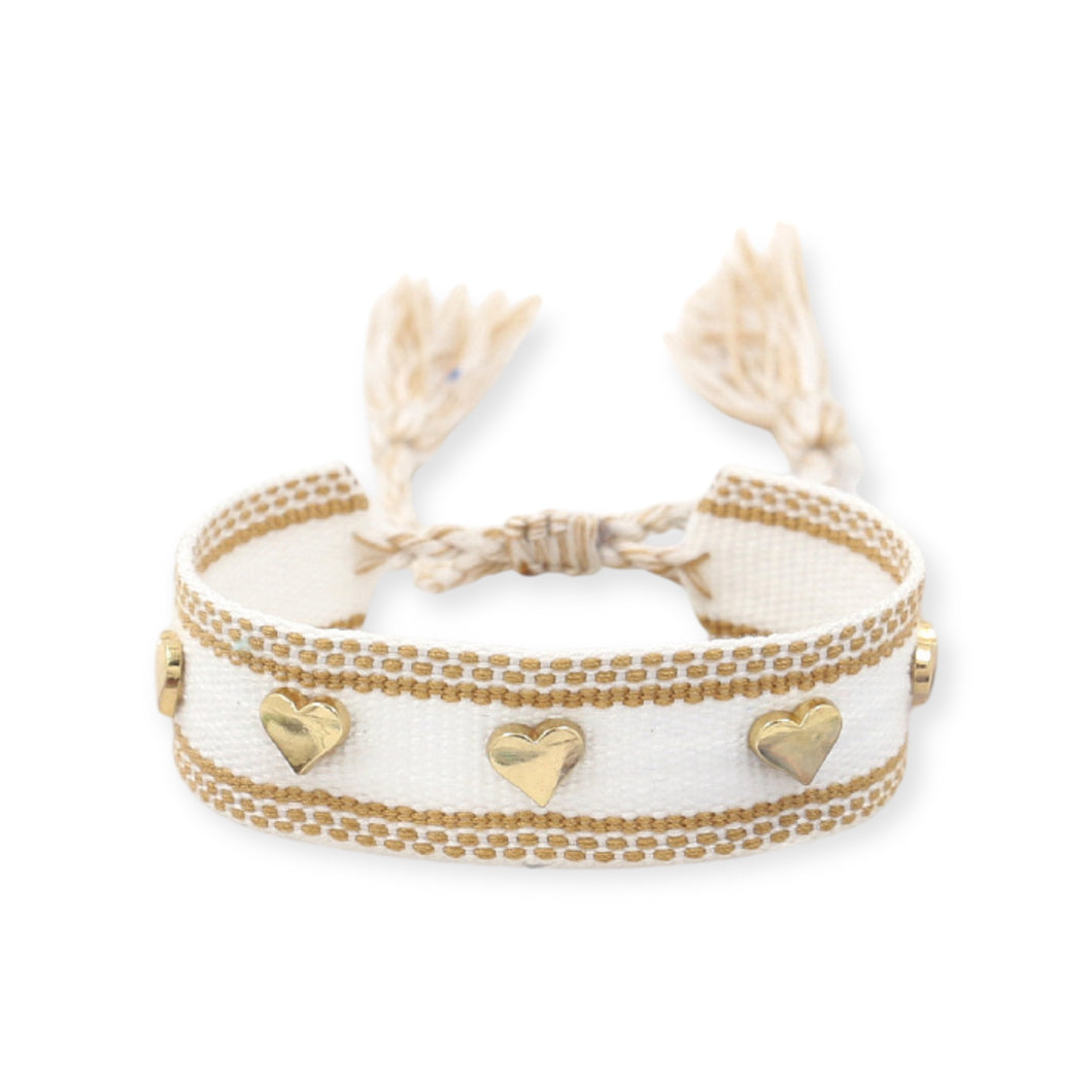 Knit Bracelet with Hearts
