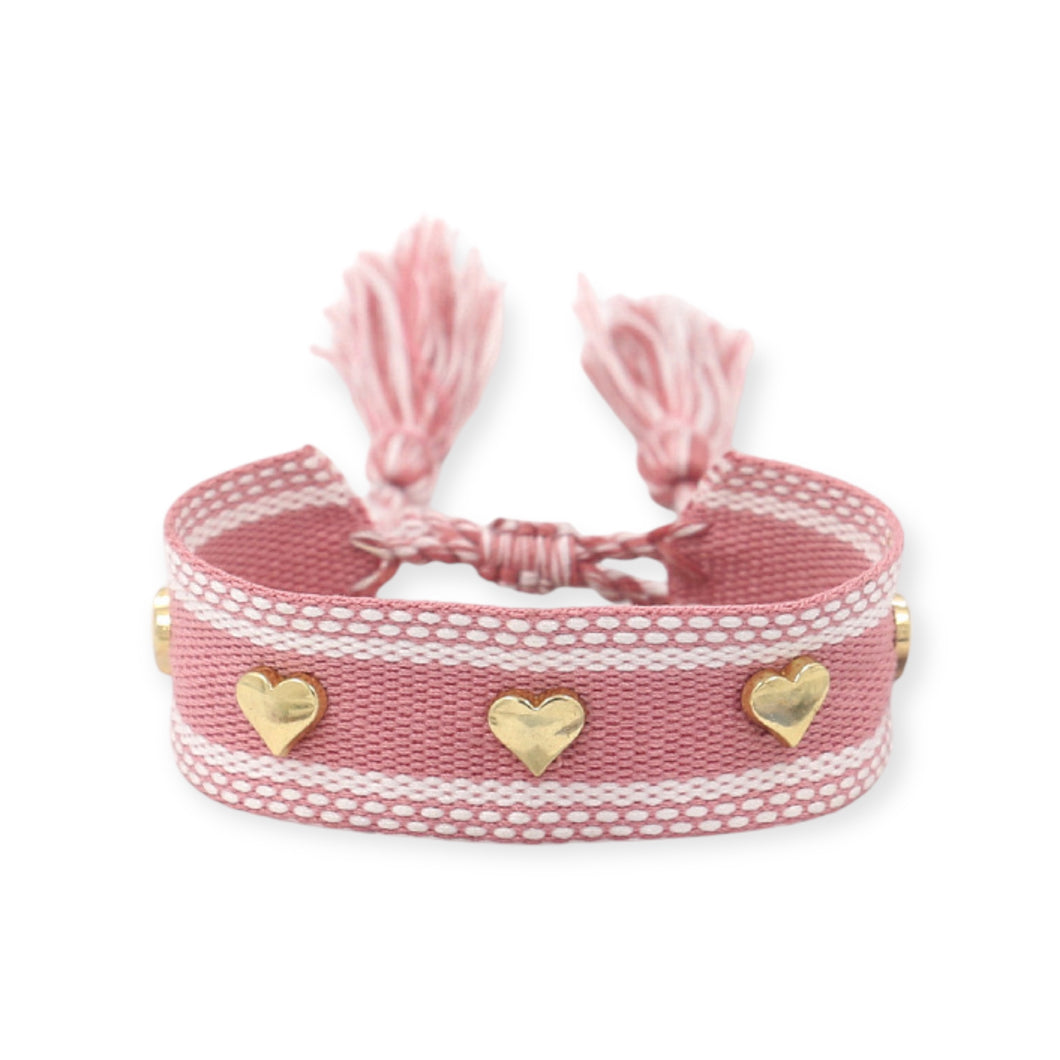 Knit Bracelet with Hearts