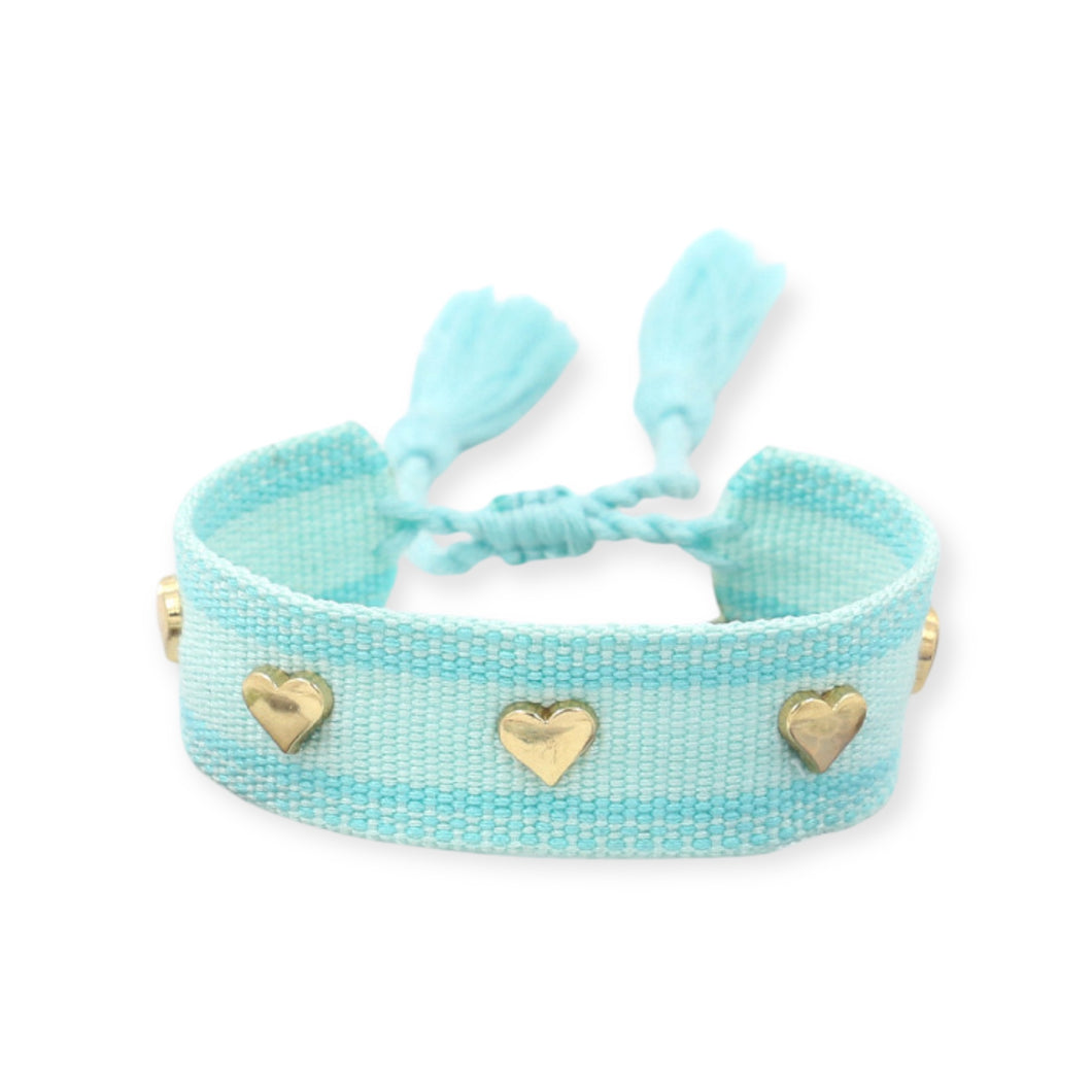Knit Bracelet with Hearts