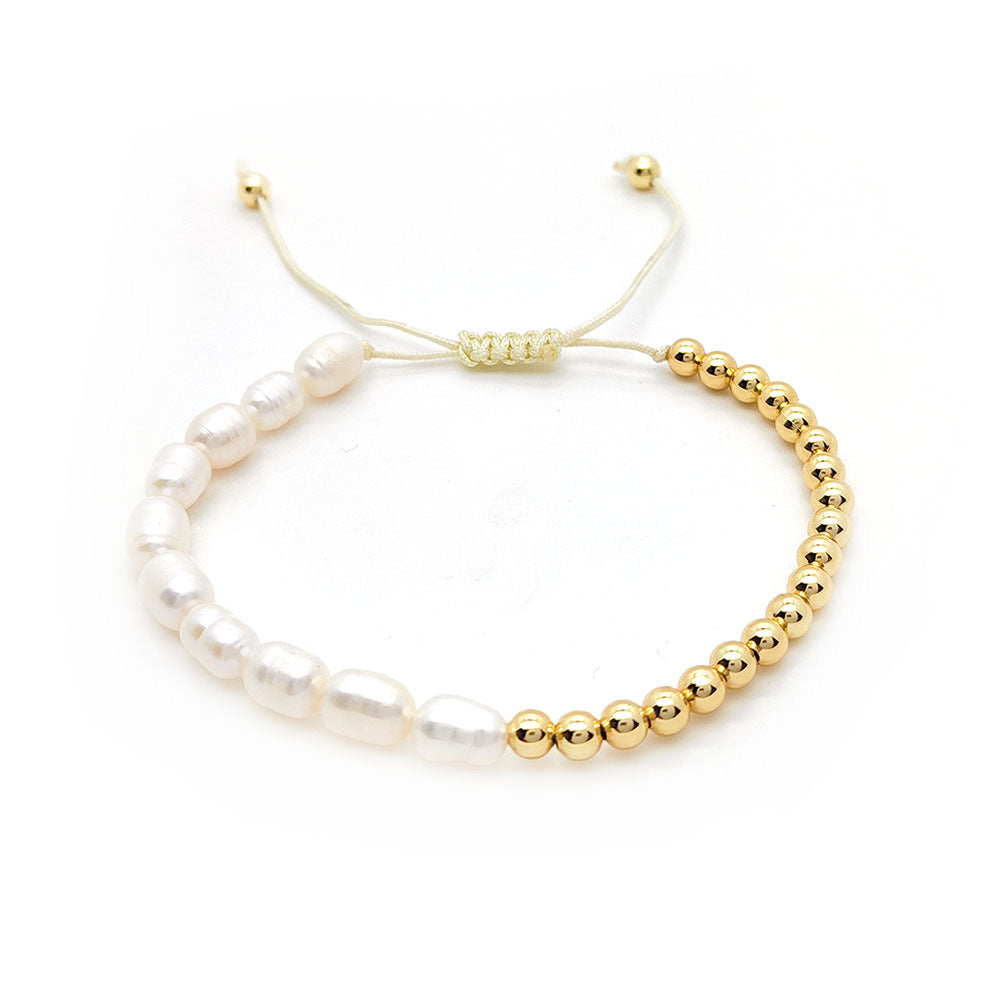Freshwater Pearl and Gold Beads