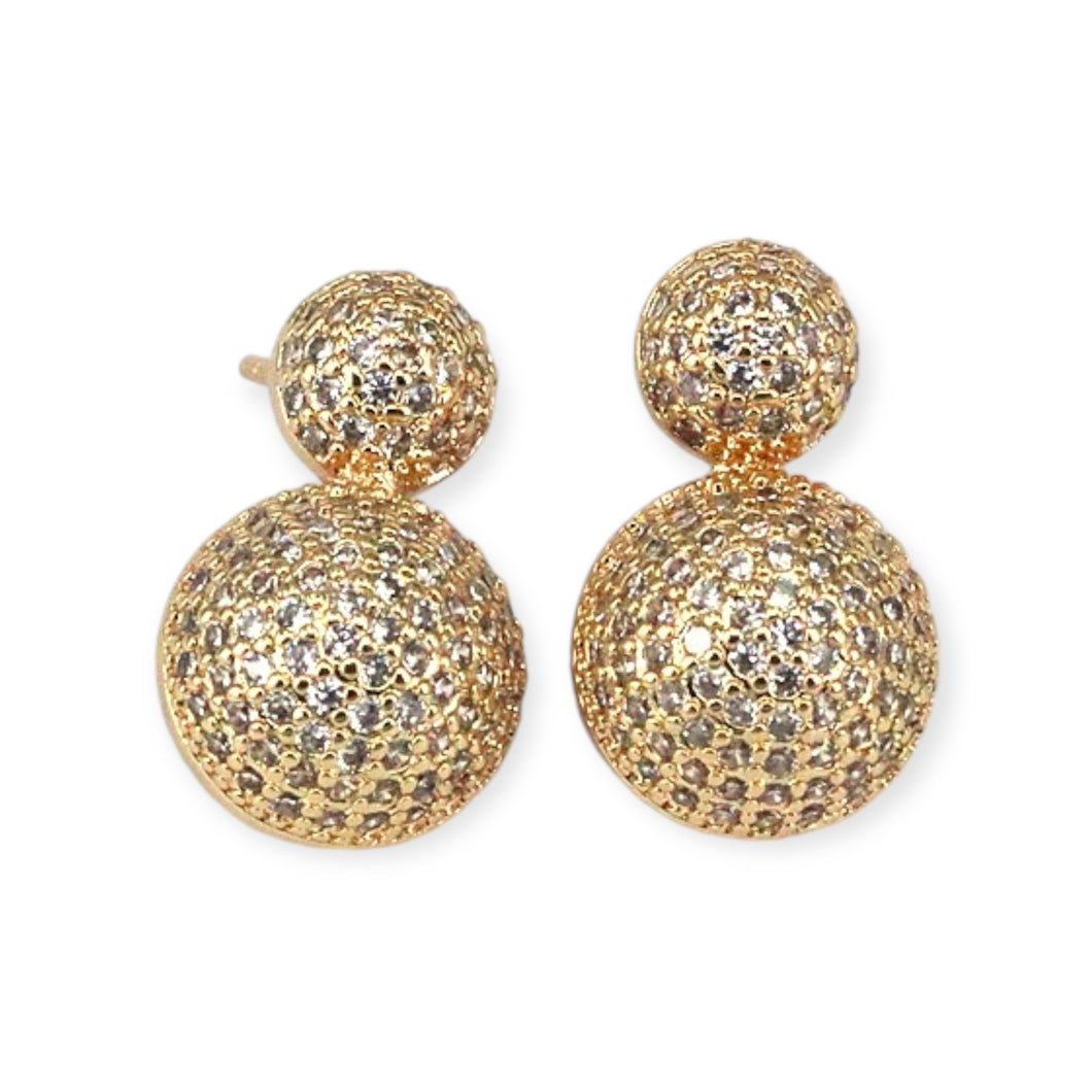 Pave Half Spheres Earrings