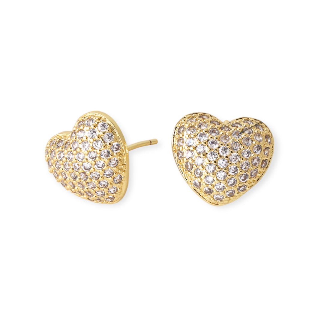 Pave Heart Earrings