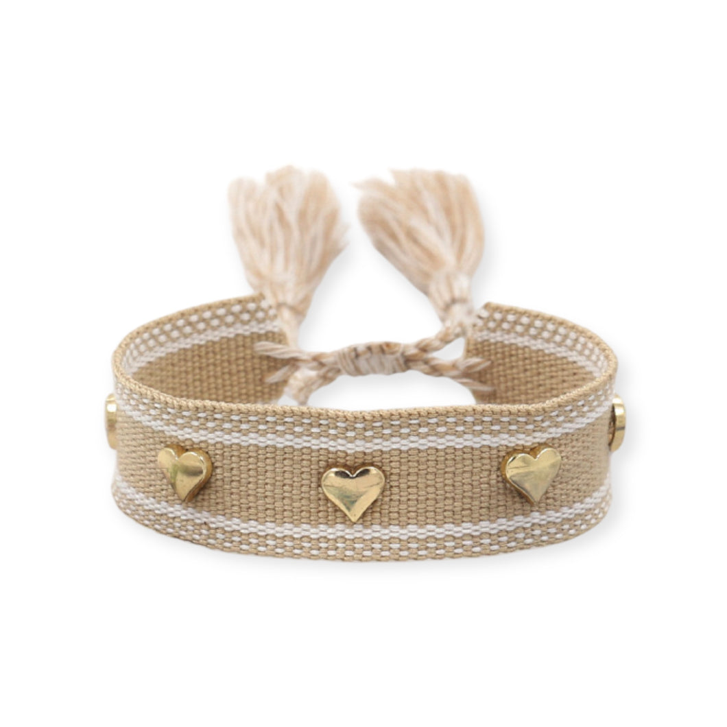 Knit Bracelet with Hearts