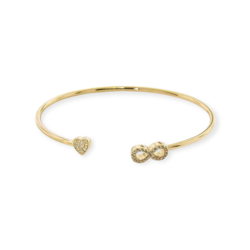 Infinity Heart Open Bangle