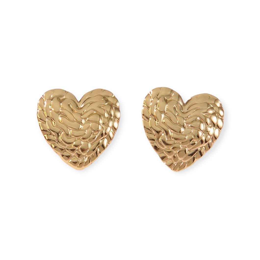 Hammered Heart Earrings