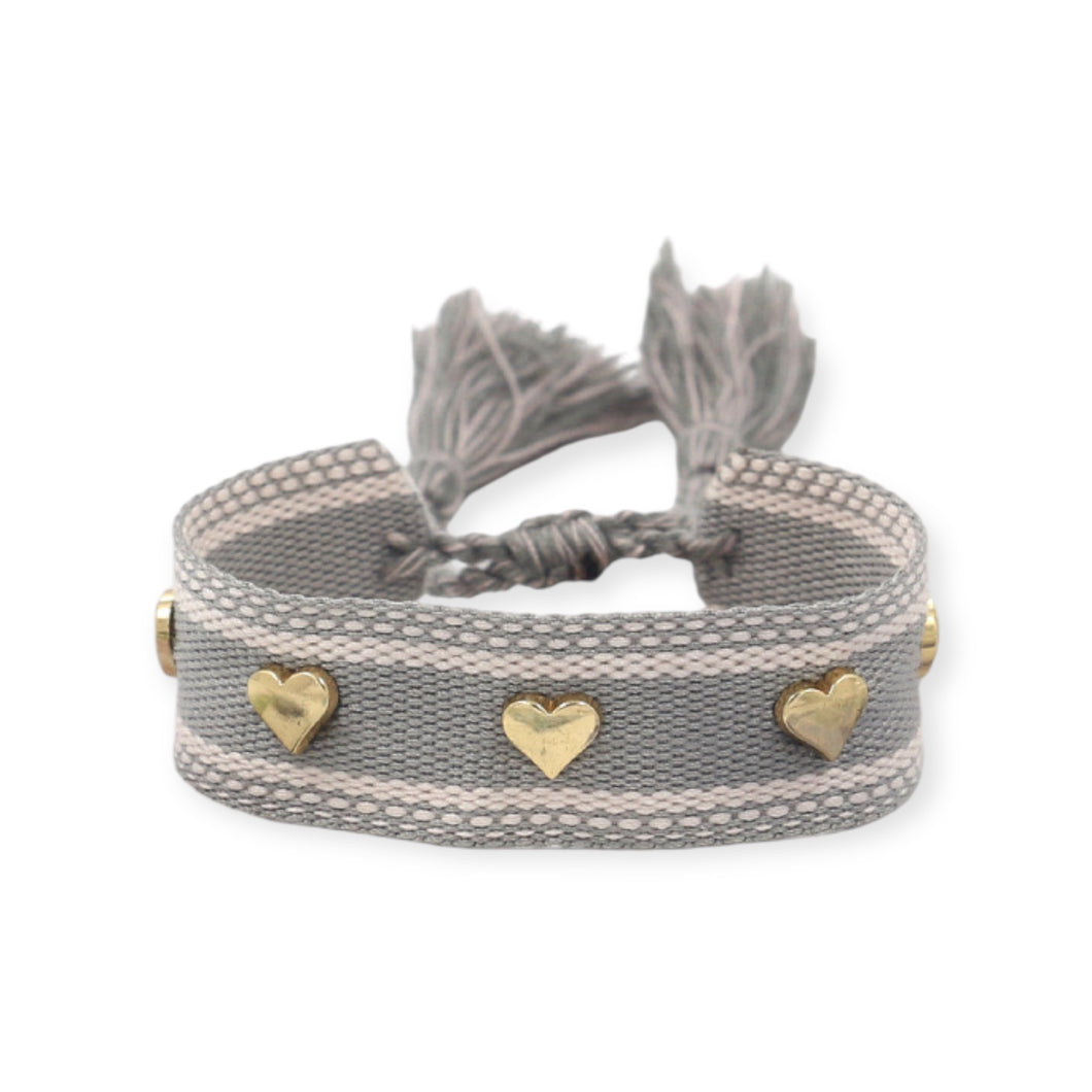 Knit Bracelet with Hearts