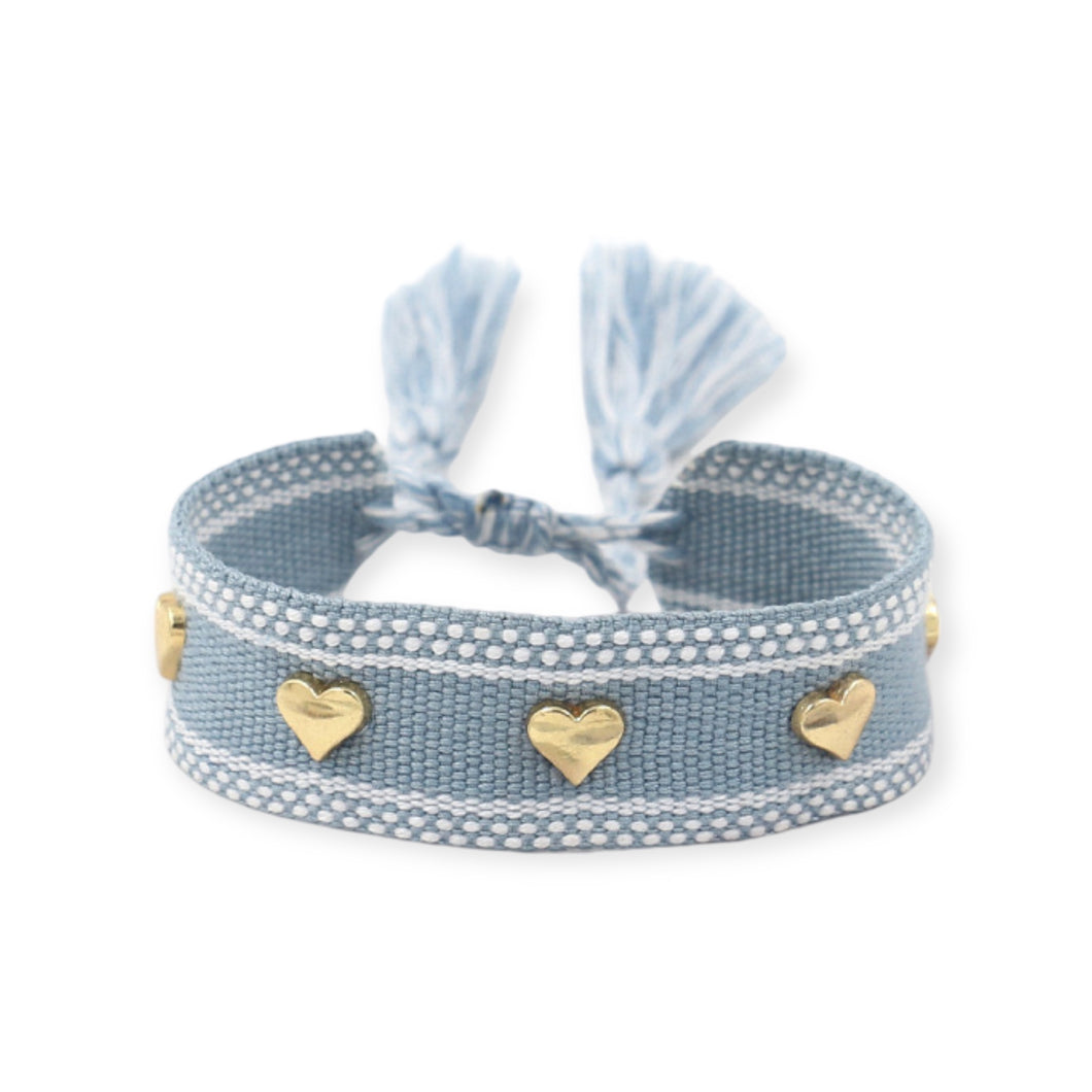 Knit Bracelet with Hearts
