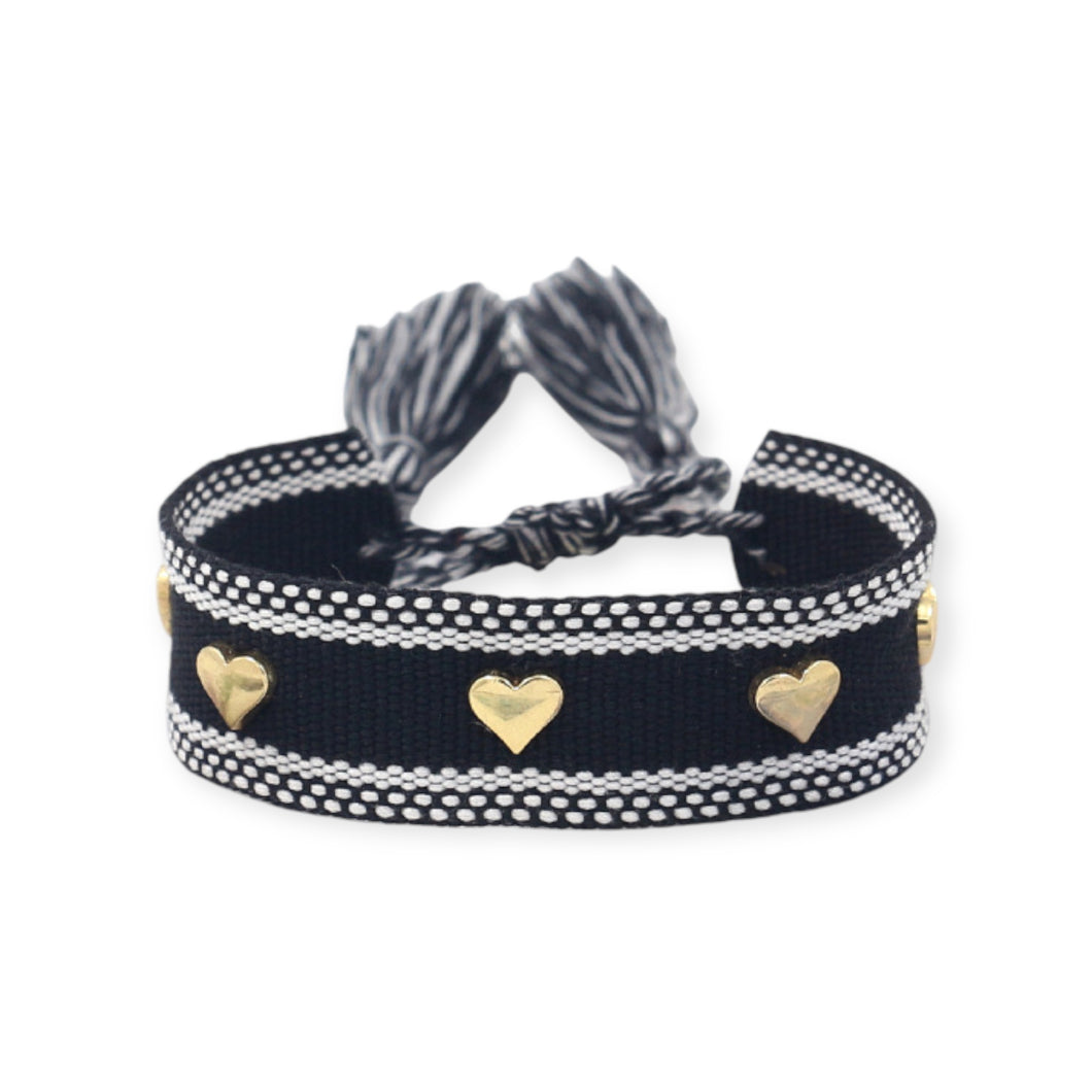 Knit Bracelet with Hearts