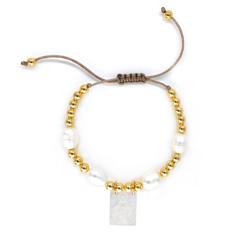 Miraculous Virgin Pearl and Beads Bracelet