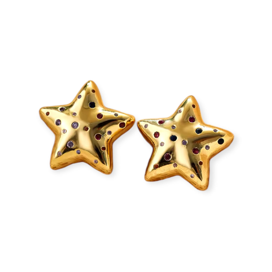 Multicolor Bombe Star Earring