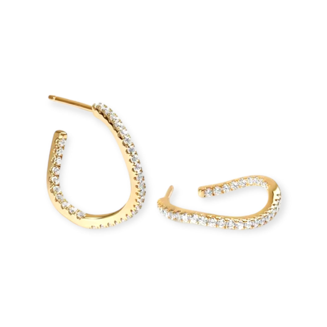 Wavy Zirconia Hoops