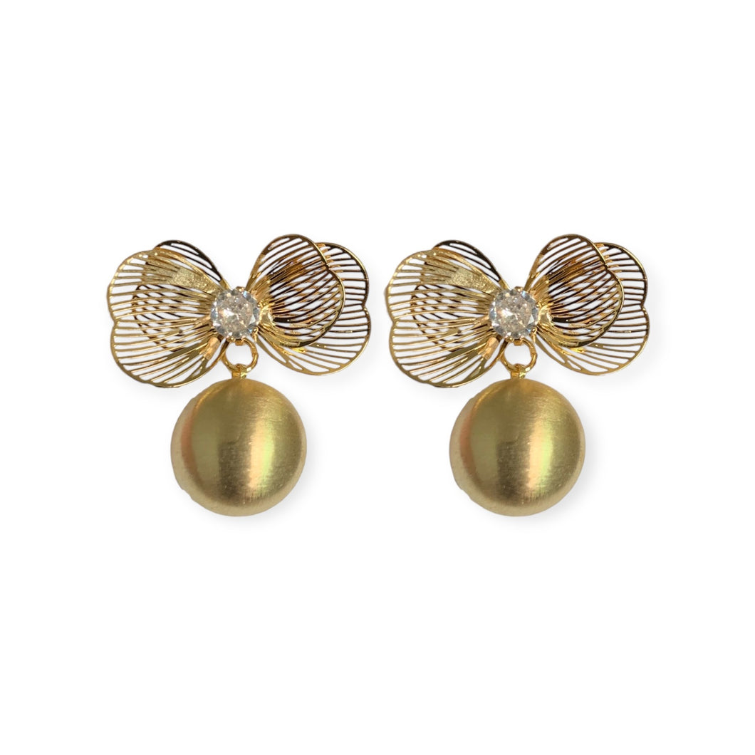 Bow and Matte Sphere Earrings