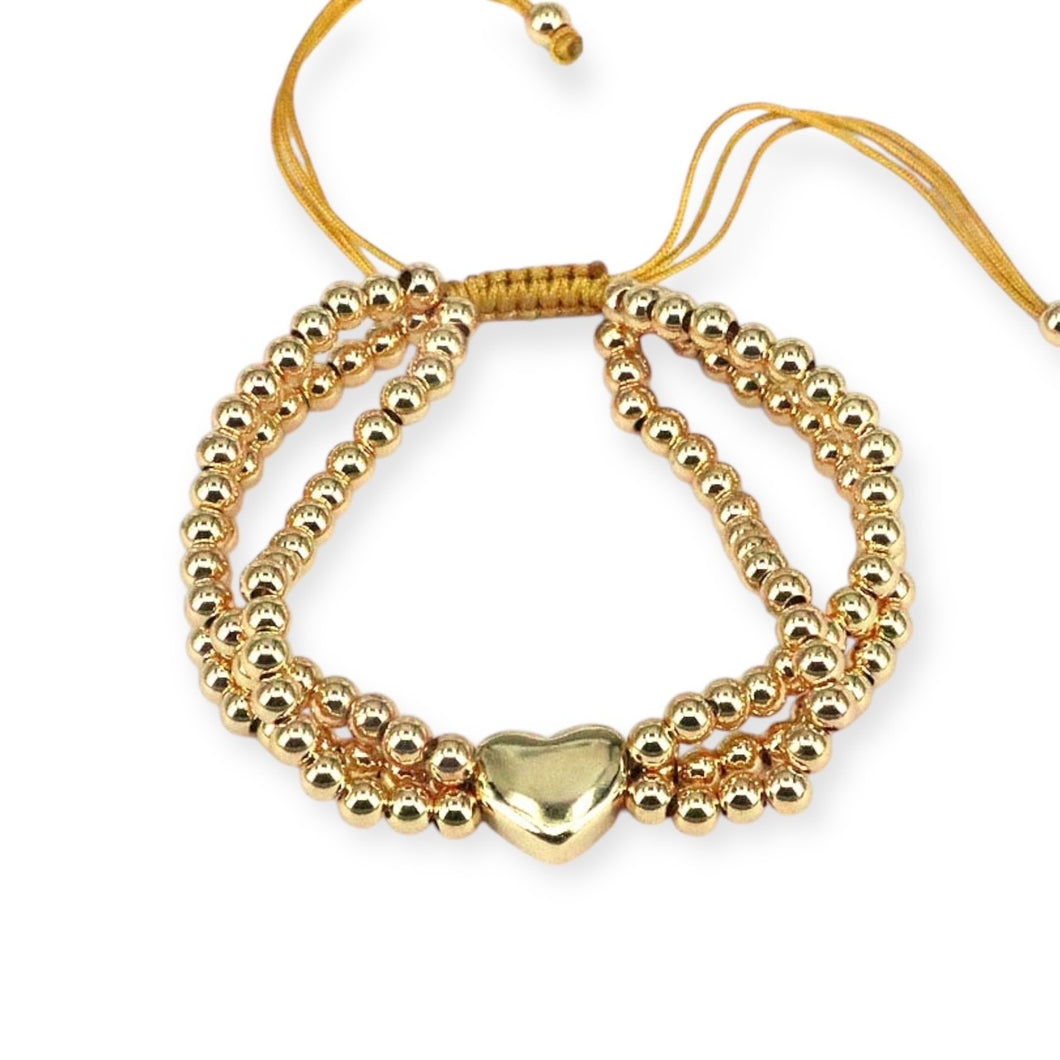 Triple String Heart Bracelt