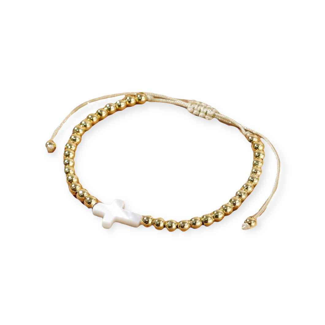 Mother of Pearl Cross Braclet