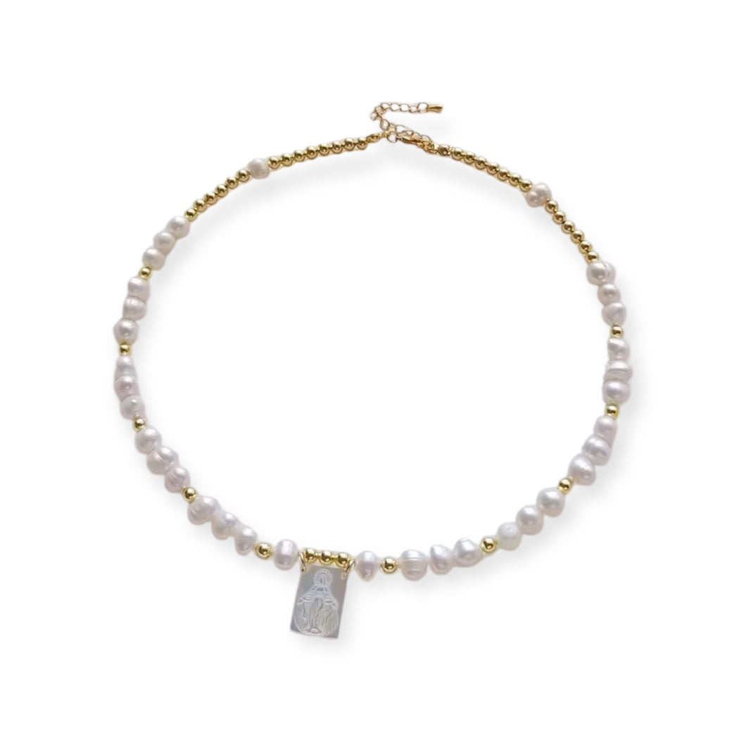 Guadalupe Mother of Pearl Necklace