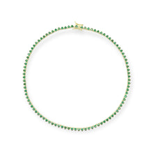 Load image into Gallery viewer, Green Heart Tennis Necklace
