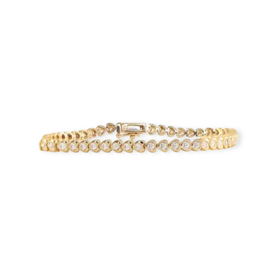 Pave Heart Tennis Bracelet