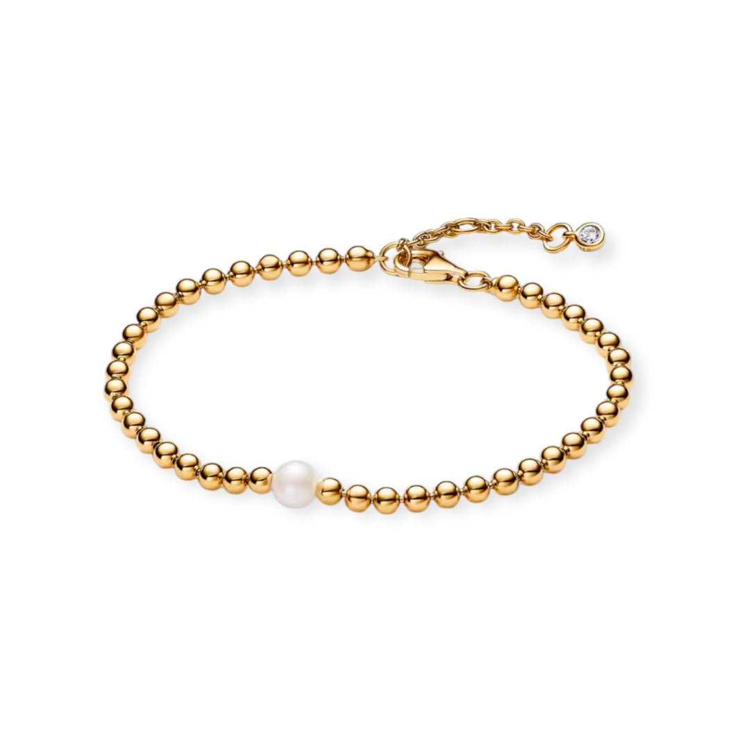 Pearls and Gold Beads Bracelet