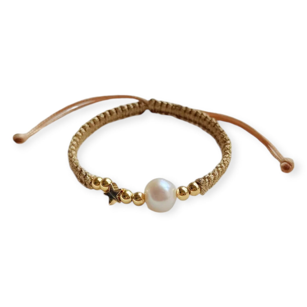 Pearl and Star String Bracelet