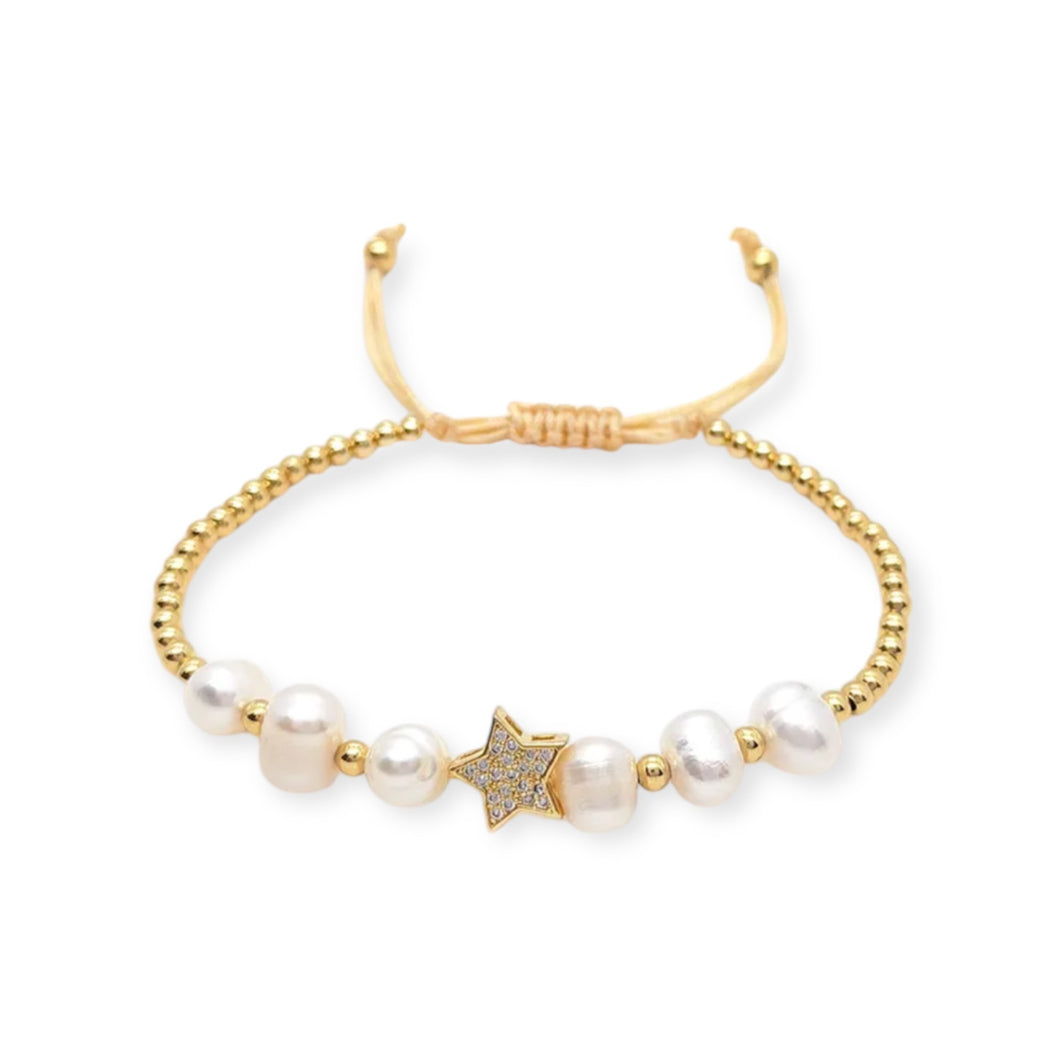 Pearls and Star String Bracelet