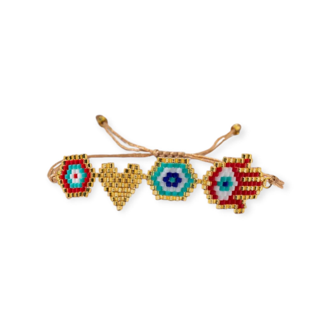 Devil's Eye Palm Heart Beads Bracelet