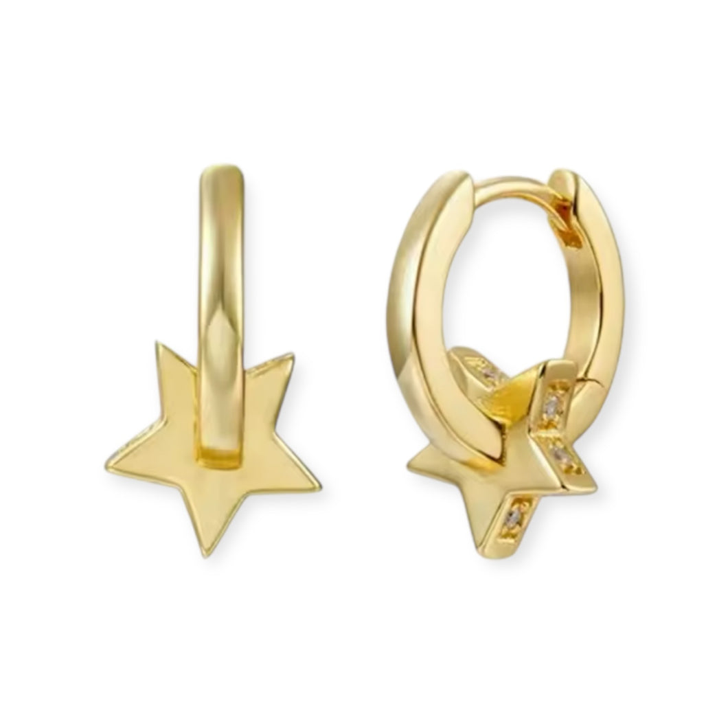 Star on Huggies Earrings