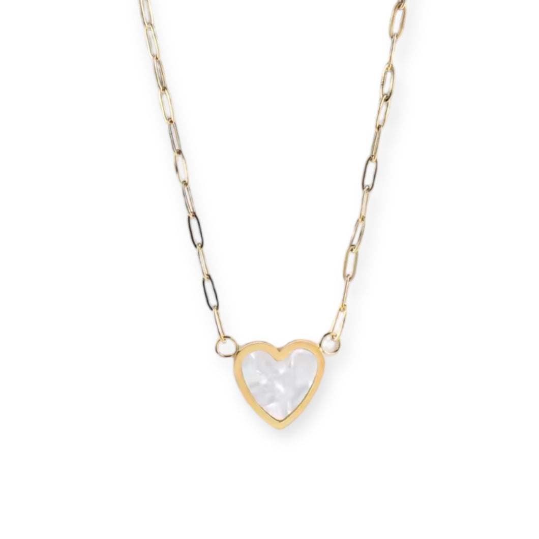 Mother of Pearl Heart Necklace