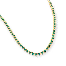 Load image into Gallery viewer, Green Heart Tennis Necklace
