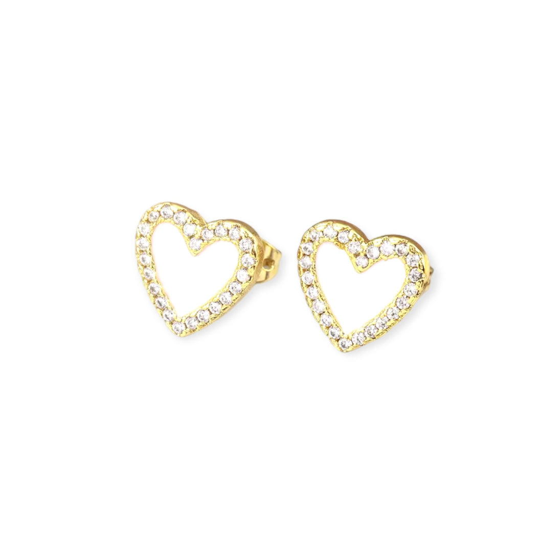 White Enamel Heart Earring