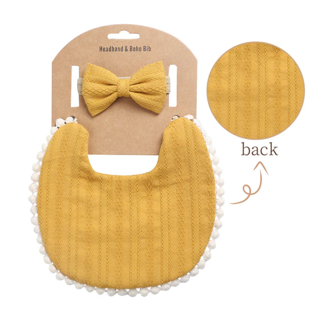 Canary Yellow Striped Bib  Set